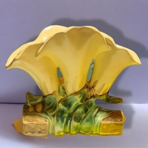 Vintage McCoy yellow. Calla Lily  vase 1950’s.was:' my grandmother! Great shape.
